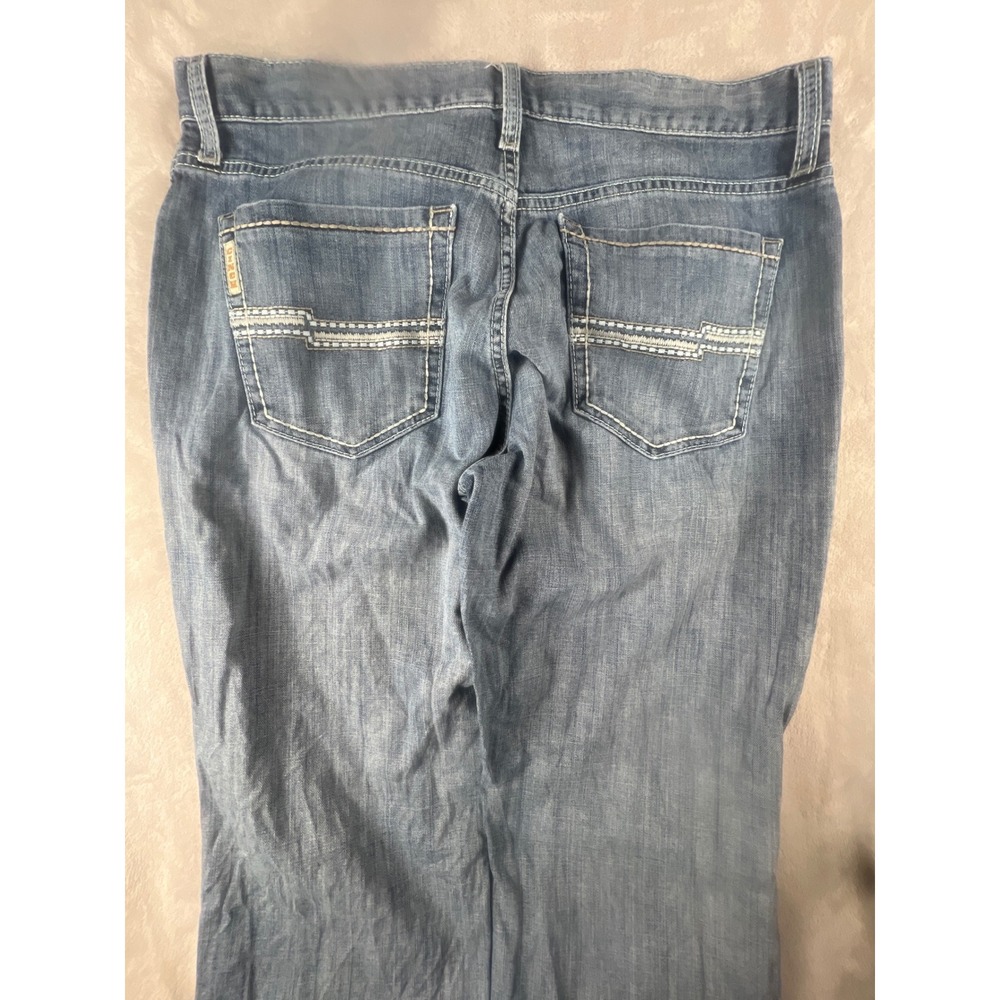 Cinch Jesse Mens Light Wash Straight Leg Denim Jeans 35x34 Contrast Stitch
